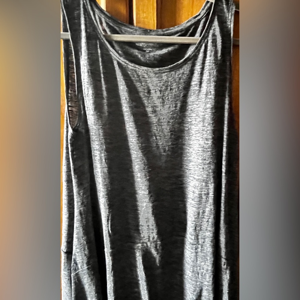 Eileen Fisher 100% Linen Jersey Tank Dress Layering Piece